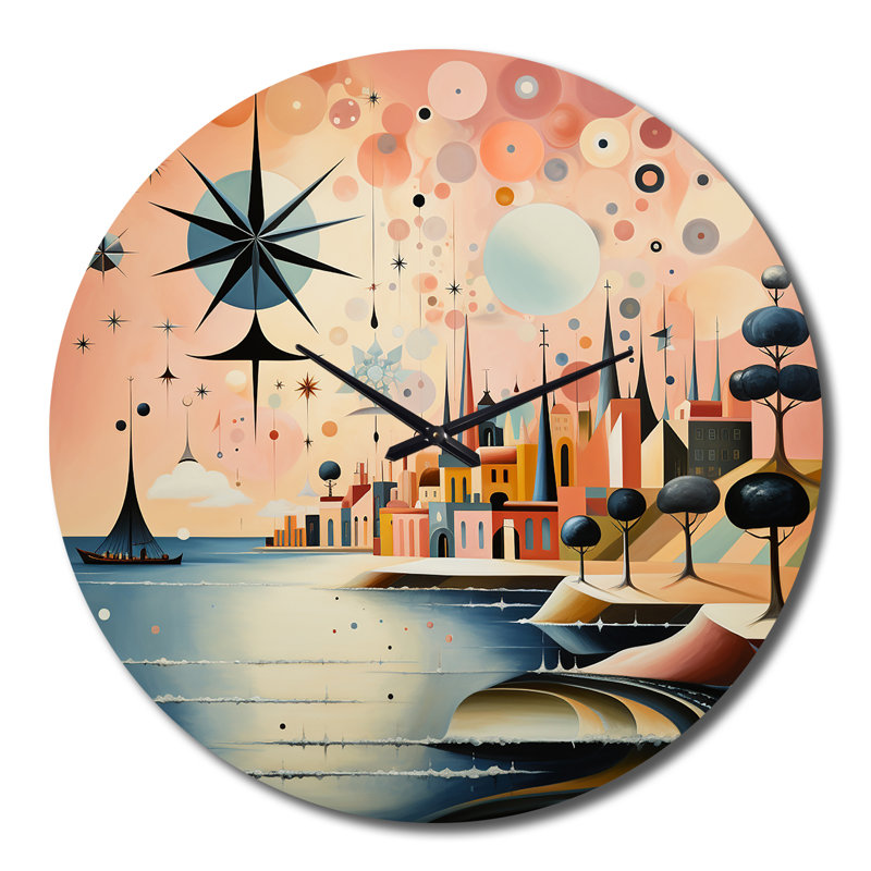 Horloge murale rétro vintage dans une palette pastel rétro, Grand