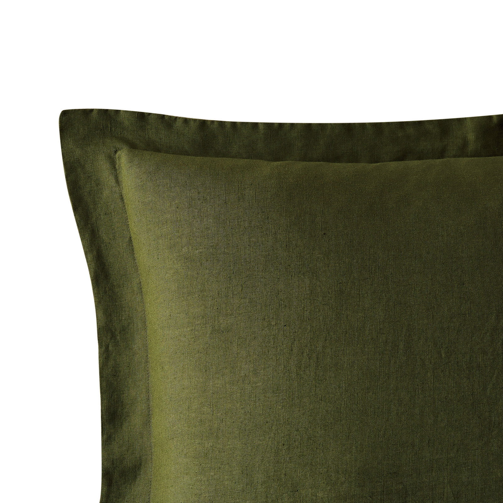 Nena Linen Percale Duvet Cover Set, Full / Queen, Olive Green