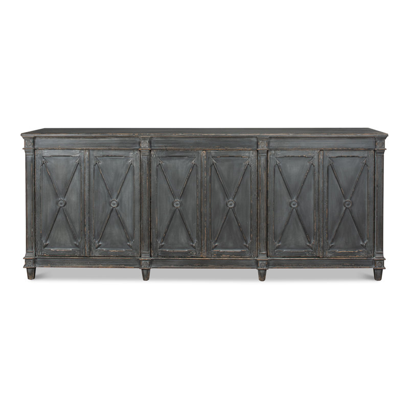 Marksman 96'' Concrete Gray Solid Wood Traditional Sideboard