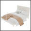 Lit luxueux rembourré en velours avec tête de lit capitonnée et structure robuste pour un sommeil confortable et élégant-131377743-131377740