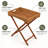 Flora Seagrass Foldable Tray Table with Wood Base, Natural Woven Indoor/Outdoor Accent Table