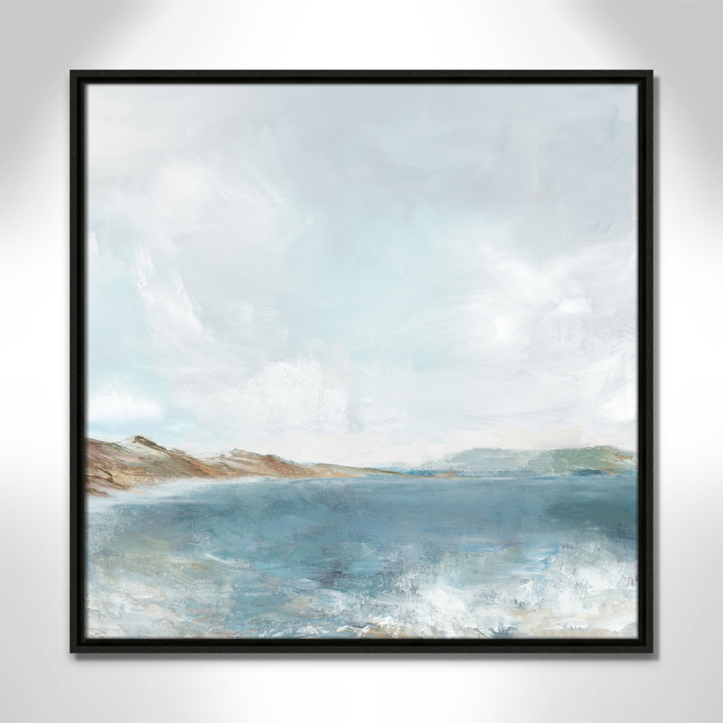 Echoes in Blue Print par PI Studio, H 25,5 po x l 25,5 po, Flottant espresso