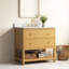 Ensemble de meuble-lavabo sous-comptoir simple 36 po avec plateau en pierre reconstituée blanche Nelson-658965228