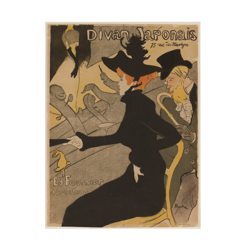Art sur toile, Henri De Toulouse-Lautrec, Le Divan japonais, 1893, H 19 po x l 14 po