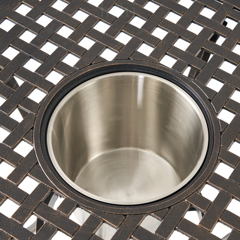 Ensemble bistro en aluminium coulé avec seau à glace 3 pièces CAMDEN, parfait pour les réceptions en plein air et la détente
