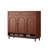 Red Brown Solid Wood Shoe Storage Bench