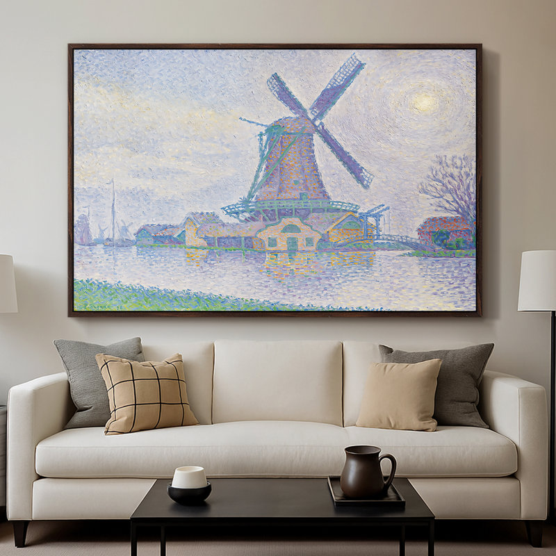 Moulin d'Edam (Moulin d'Edam), 1896 - Paul Signac, toile tendue avec châssis, 26 x 40, Noyer