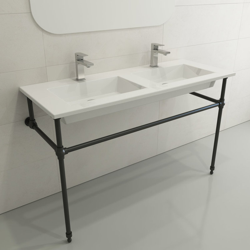 Ravenna 48'' L Bathroom Sink, White