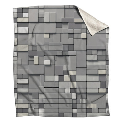 Gray Rectangular Tiles Blankets