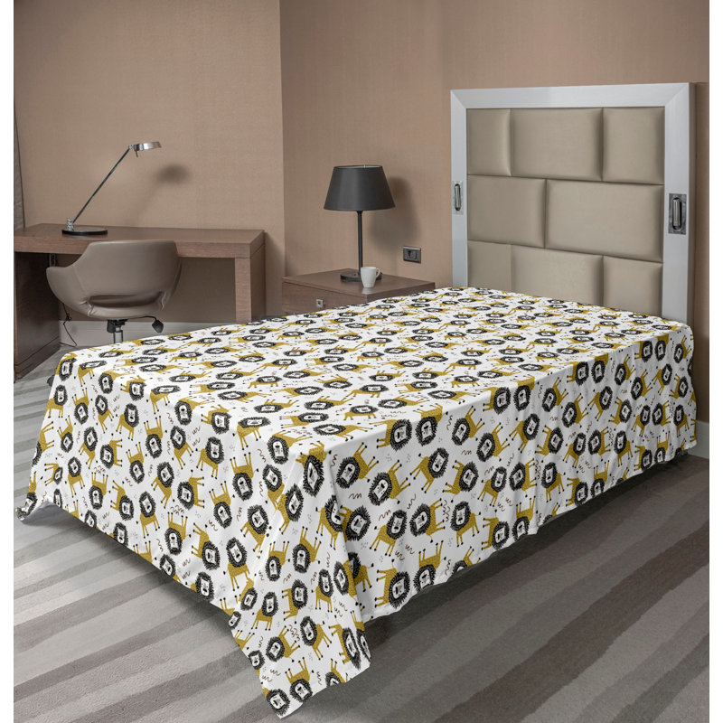 Drap de dessus de chat Ambesonne, Drap plat pour lit simple