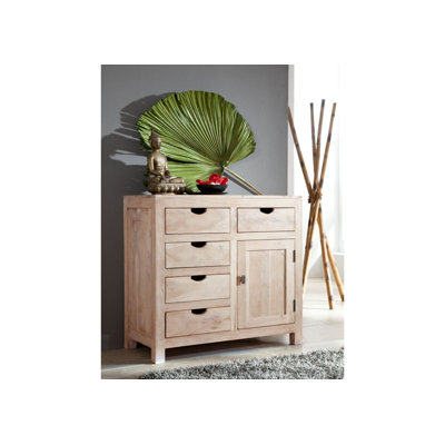 Solid Wood 90cm W 5 - Drawer Chest of Drawers