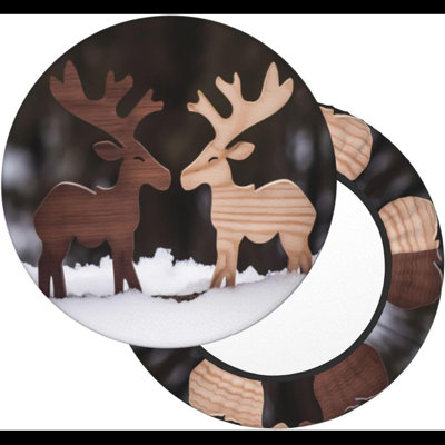 Housse pour tabouret de bar Timber Elk Moose Couple