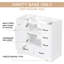 Meuble-lavabo 36 po sans lavabo, base d'armoire seulement, six tiroirs, diviseur de tiroir multifonctionnel, tablette réglable, blanc