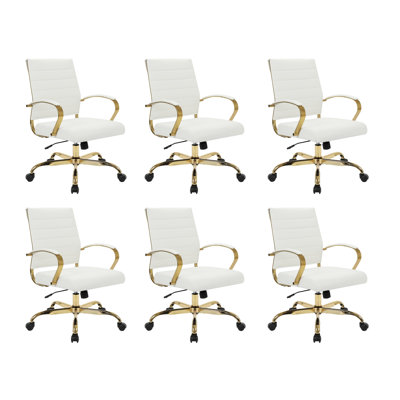 Fauteuil de bureau pivotant en cuir Naudain