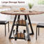 42" Rustic Brown Round Wood Pedestal Dining Table for 4 - Space Saving Kitchen & Dining-1505710730-1505710725