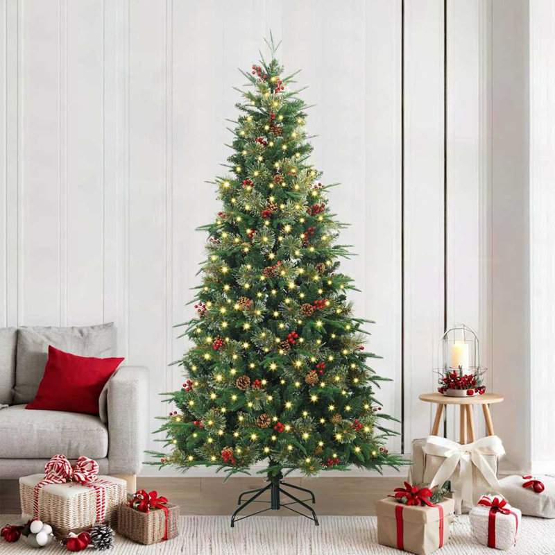 Artificial Hinged Christmas Tree PE and PVC, 7.87' H, Green