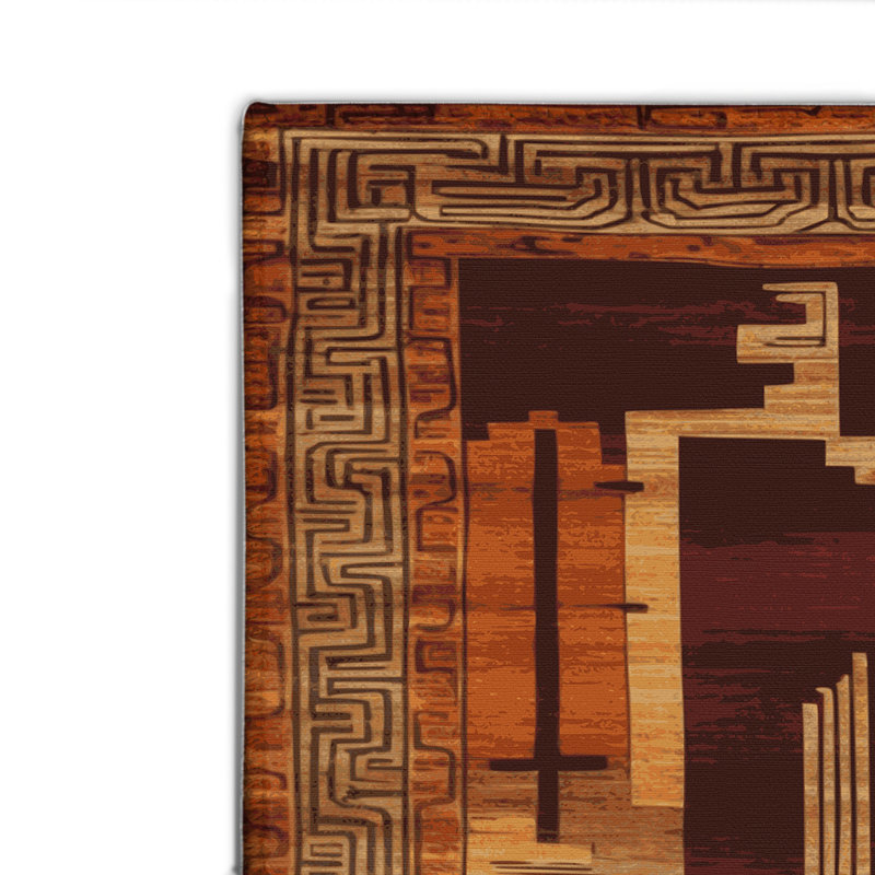ArtDeco Brown Indoor and Outdoor Area Rug, Rectangle 4' x 6'