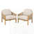 Coussin beige / structure brun clair