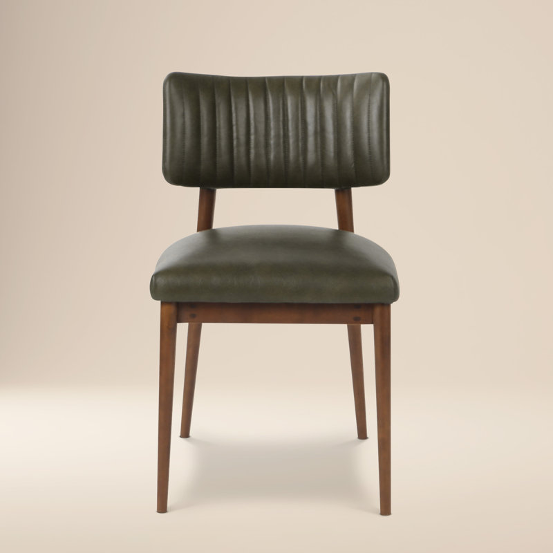 Chaise en cuir véritable Bask, Vert antique