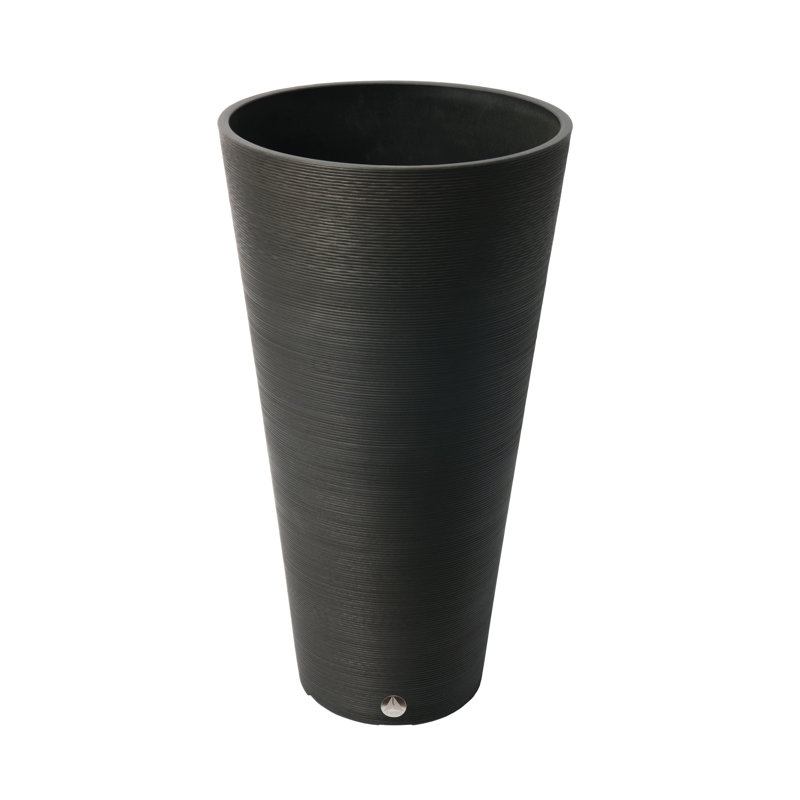 Taio 28" Tall Ribbed Pot Planter with Elevated Plant Shelf