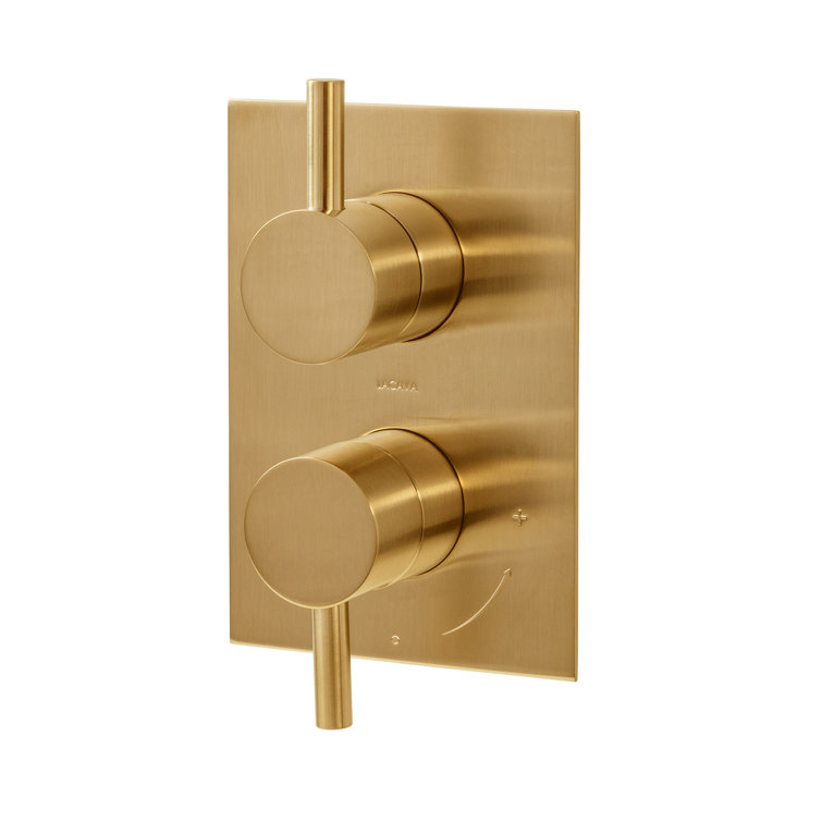 Cigno 15pbp2.l.s Progressive Pressure Balancing Mixer With 2 Way Diverter In Brushed Gold