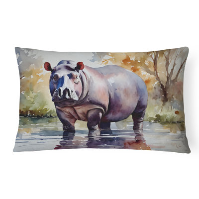 Hippopotamus Throw Pillow