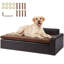 Canapé pour animaux de compagnie, canapé pour chiens de taille moyenne, canapé-lit en cuir souple, canapé pour chat avec chargement de 110 lb, noir-1194913977
