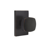 Privacy (Bed & Bath) Freestone Knob with Modern Rectangular Rose