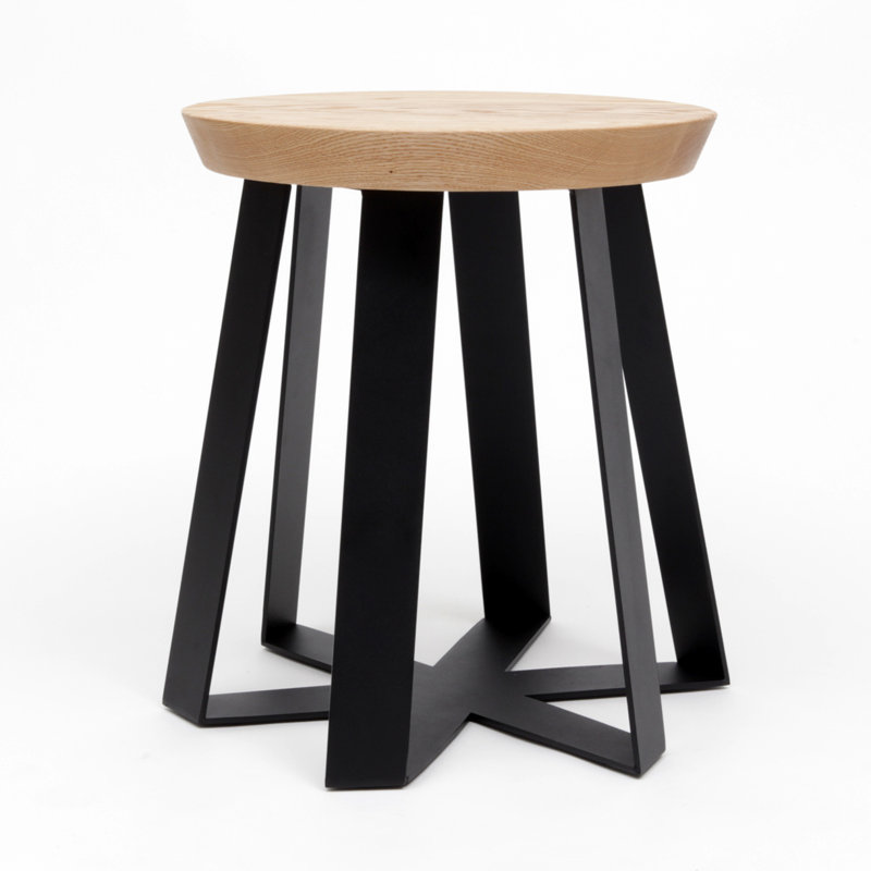 ARS Accent Stool, Black, Oak