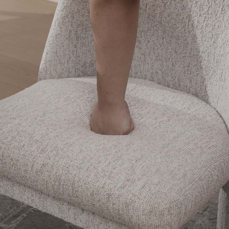 Ensemble de chaises de salle à manger modernes en chenille, deux pieds en bois d'hévéa, polyvalents pour la maison