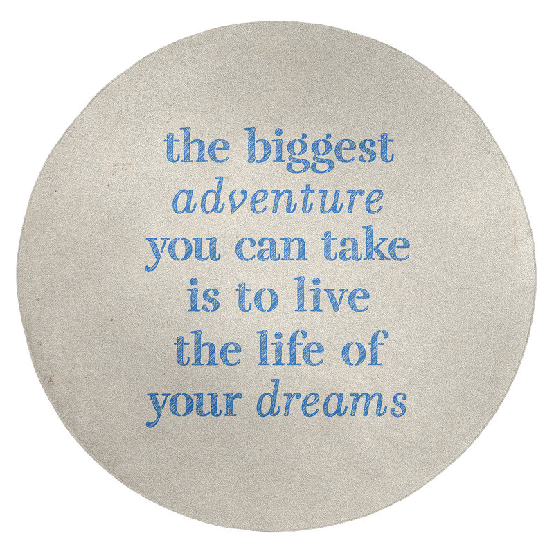 Quotes Chenille Indoor Rug, Round 5'