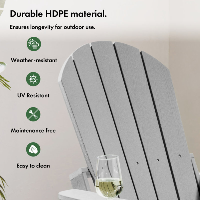 Outdoor Adirondack Chair, Grey
