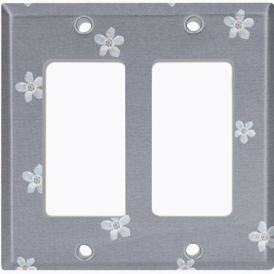 Plaque murale berçante fleurs à 2 bandes