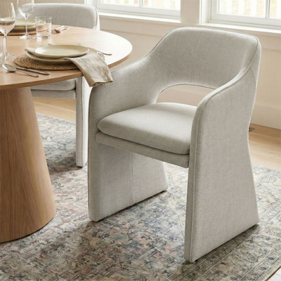 Ensemble de table de salle à manger pour 6 personnes avec table ronde et 6 chaises rembourrées imperméables