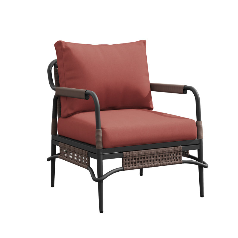 Chaise longue d'extérieur en aluminium et osier avec coussins et coussin Sunbrella Hope, Gris foncé