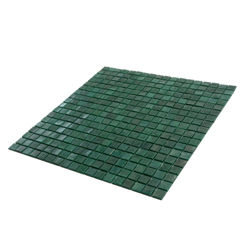 Skosh 0.6" x 0.6" Glass Grid Mosaic Wall & Floor Tile, Bottle Green