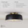 Flush Mount Ceiling Light With Metal Shade And Glass Diffuser