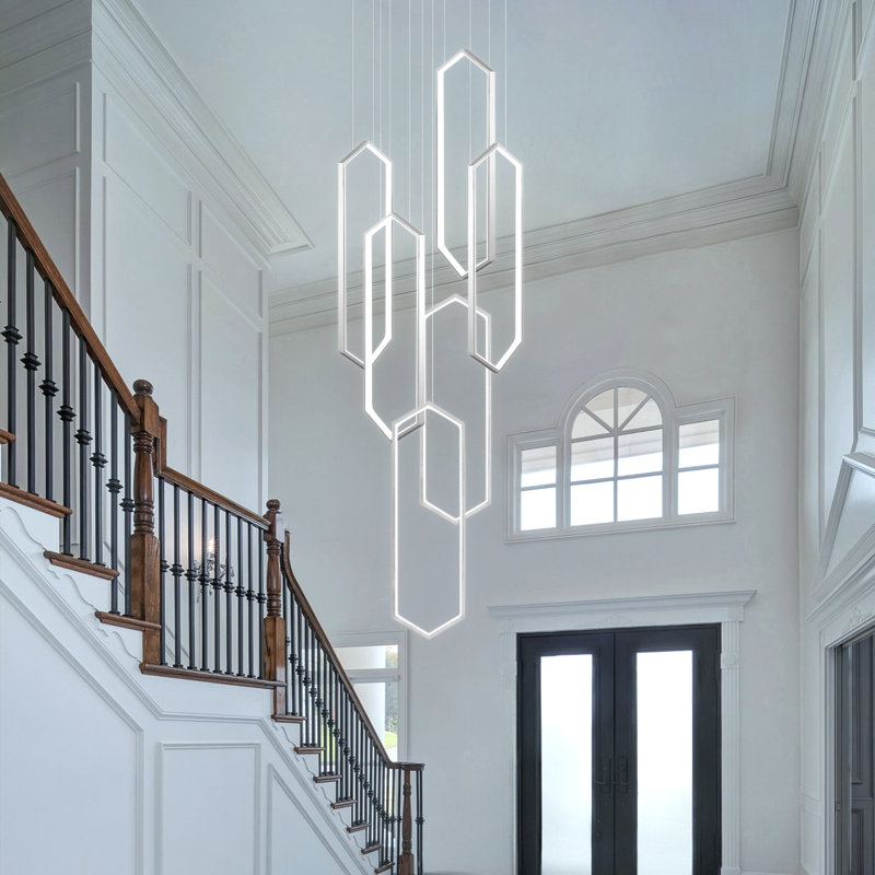 Lustre linéaire à intensité variable 6 lumières Glam, 7680 lumens, H 118 po x l 23,6 po x P 23,6 po, 96 W