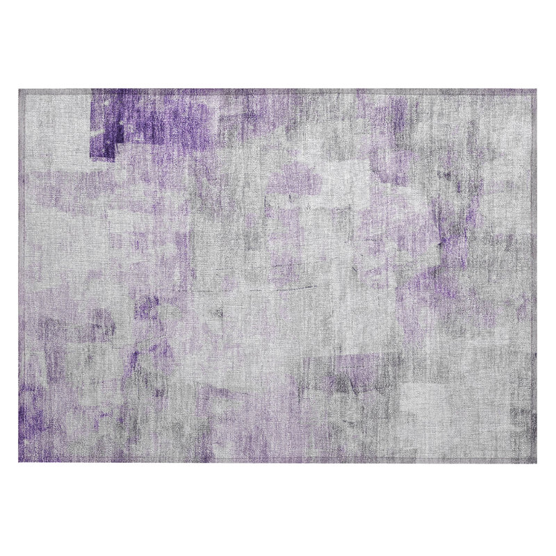 Machine Washable Indoor/Outdoor Claudian ACN1673 Lavender Rug, Rectangle 1'8" x 2'6"