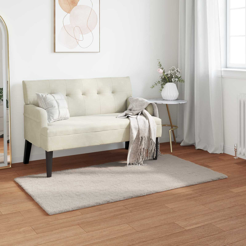 Faux Rabbit Fur Rug Olite Polyester, Beige, Runner 100 x 200 cm
