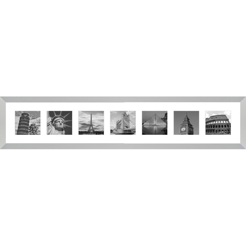 Adejinmi Wood Picture Frame with Mat, Silver