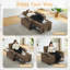 Fauteuil convertible Boneless convertible avec port USB, table d'appoint et porte-gobelets-1695879060