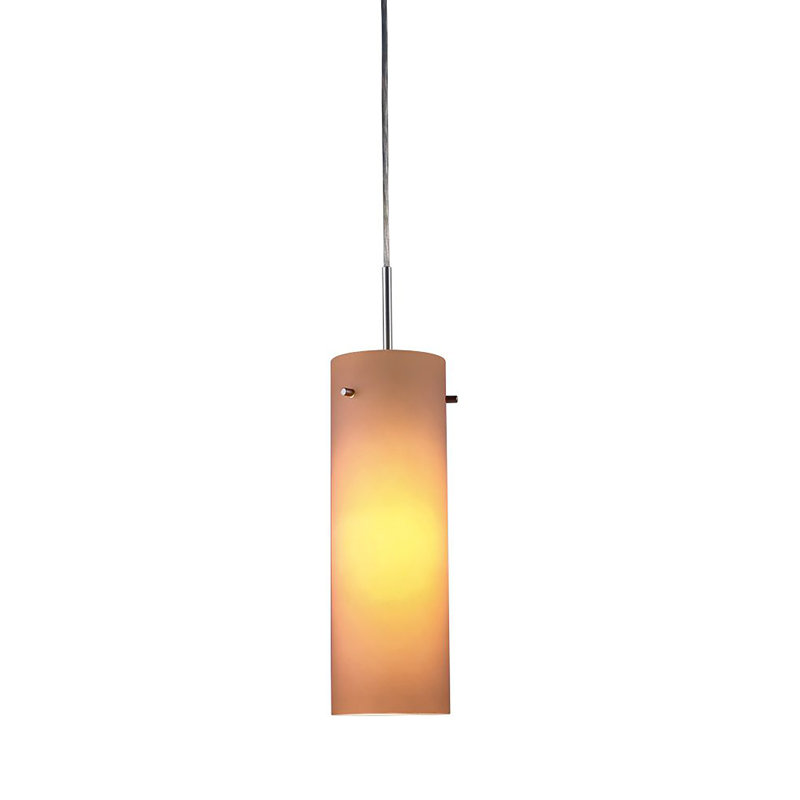 Luminaire suspendu cylindrique à 1 lumière Titan, Chrome mat, Ambre, Oui