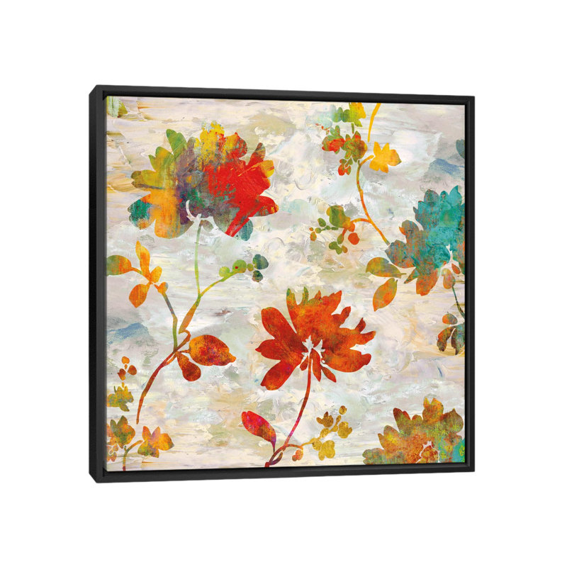 « jardin view ii », impression sur toile, H 18 po x l 18 po x P 1,5 po, Toile avec cadre noir, Pas de tapis