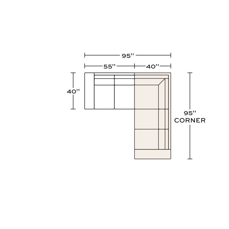 The OG Sectional, Right Hand Facing, Performance Weave - Spa
