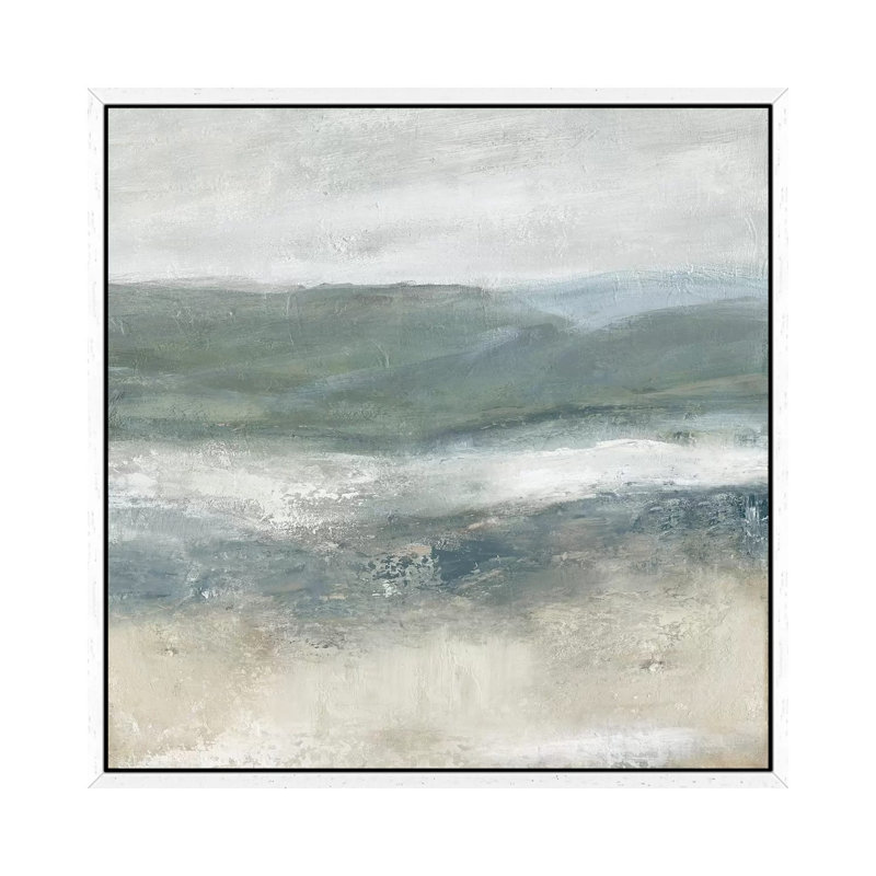 Rolling Oceanside II by Carol Robinson - Painting on Canvas, White Framed, 66.04 cm H x 66.04 cm W