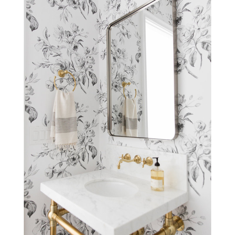 Miroir de salle de bain Arthers, Nickel brossé, H 36 po x l 24 po