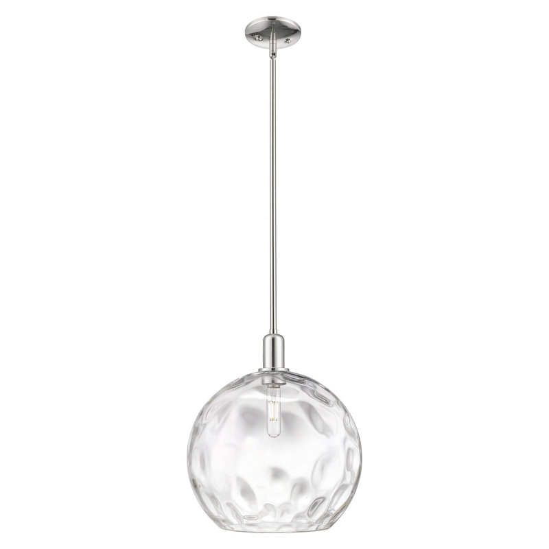 Mini-luminaire suspendu 1 lumière Arcadia - Sevier, Nickel poli, H 12,13 po x l 13 po x P 13 po