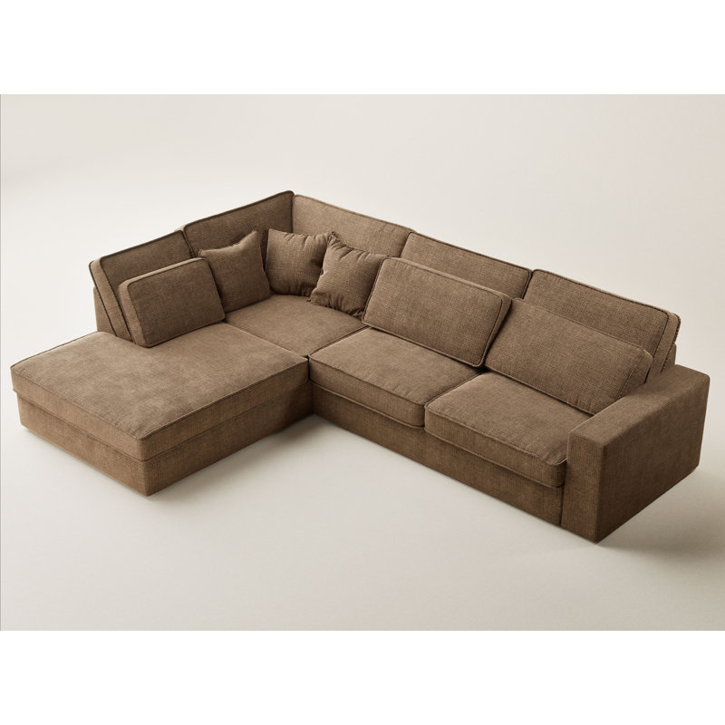 5 Seater Corner Sofa , Left Hand Facing, Brown