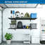 Heavy Duty Garage Wall Shelving 4 Pack, 530+ Lbs Load Capacity, Metal Storage Racks With Hooks For Organized Workspaces